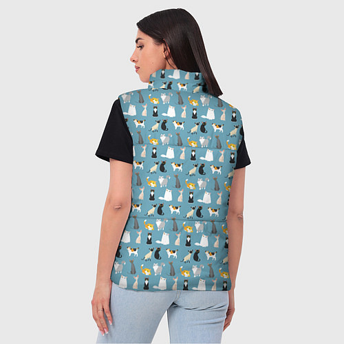 Женский жилет Породы кошек / 3D-Светло-серый – фото 4