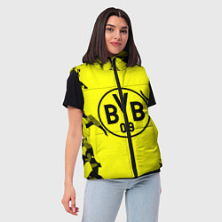 Женский жилет FC Borussia Dortmund: Yellow & Black, цвет: 3D-светло-серый — фото 2