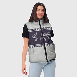 Женский жилет Форсаж: Зимний узор, цвет: 3D-черный — фото 2