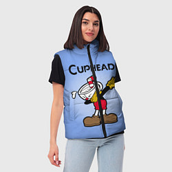 Женский жилет Cuphead Dab, цвет: 3D-светло-серый — фото 2