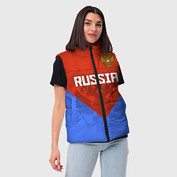 Женский жилет Russia Red & Blue, цвет: 3D-красный — фото 2