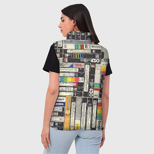 Женский жилет VHS-кассеты / 3D-Черный – фото 4