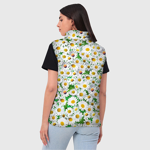 Женский жилет Полевые ромашки / 3D-Черный – фото 4