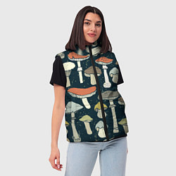 Женский жилет Грибной лес, цвет: 3D-черный — фото 2