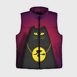 Женский жилет Кот Бегемот, цвет: 3D-черный