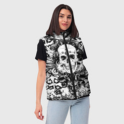 Женский жилет Grunge Skull, цвет: 3D-светло-серый — фото 2