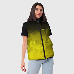 Женский жилет Cyberpunk 2077: Yellow Poly, цвет: 3D-светло-серый — фото 2