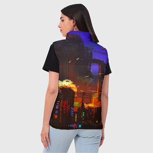 Женский жилет Cyberpunk 2077: Night City / 3D-Черный – фото 4