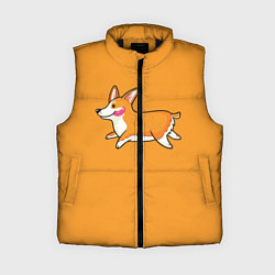 Женский жилет Бегущий корги, цвет: 3D-черный