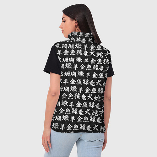 Женский жилет Senpai Hieroglyphs / 3D-Красный – фото 4