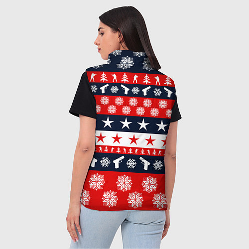 Женский жилет CS:GO New Year / 3D-Светло-серый – фото 4