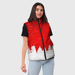 Женский жилет Christmas pattern, цвет: 3D-светло-серый — фото 2