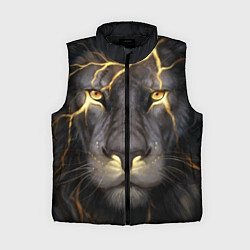 Женский жилет Лев с молнией, цвет: 3D-черный