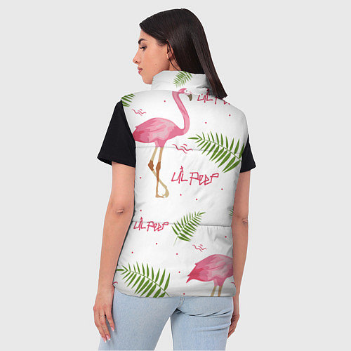 Женский жилет Lil Peep: Pink Flamingo / 3D-Черный – фото 4