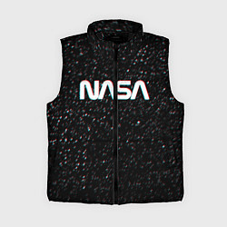 Женский жилет NASA: Space Glitch, цвет: 3D-черный