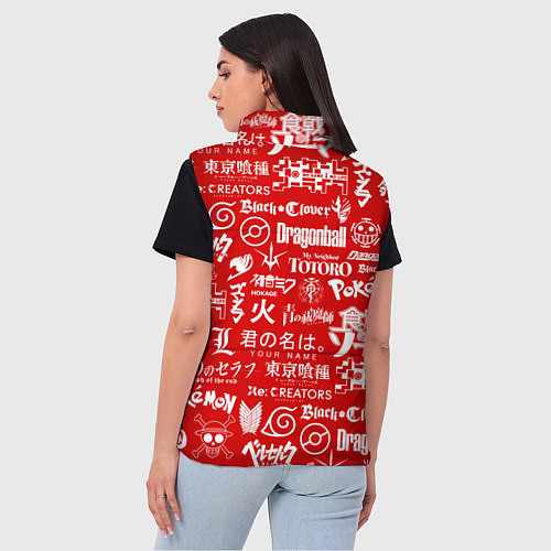 Женский жилет ЛОГО АНИМЕ МУЛЬТФИЛЬМОВ / 3D-Светло-серый – фото 4