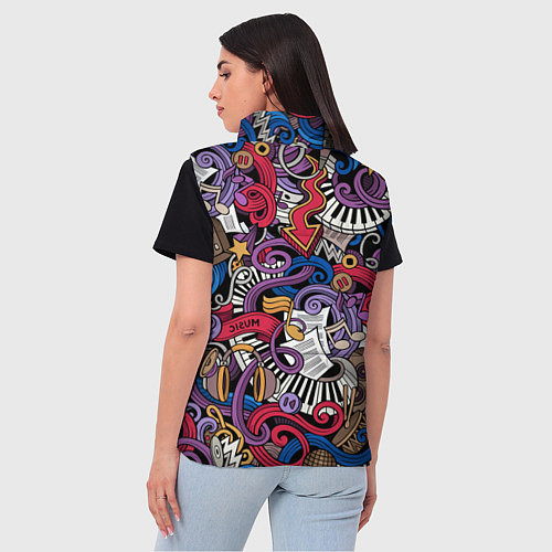 Женский жилет Music collage / 3D-Черный – фото 4