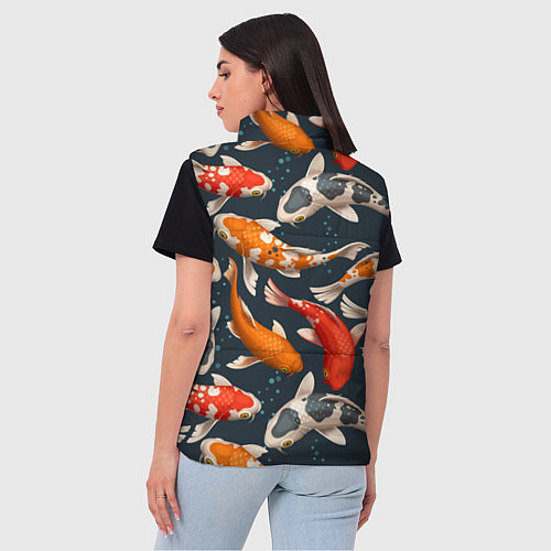 Женский жилет Карпы кои / 3D-Черный – фото 4