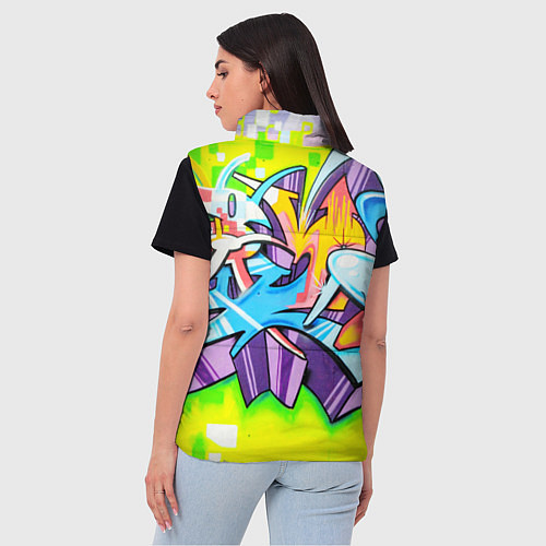 Женский жилет Неоновая кислота / 3D-Черный – фото 4