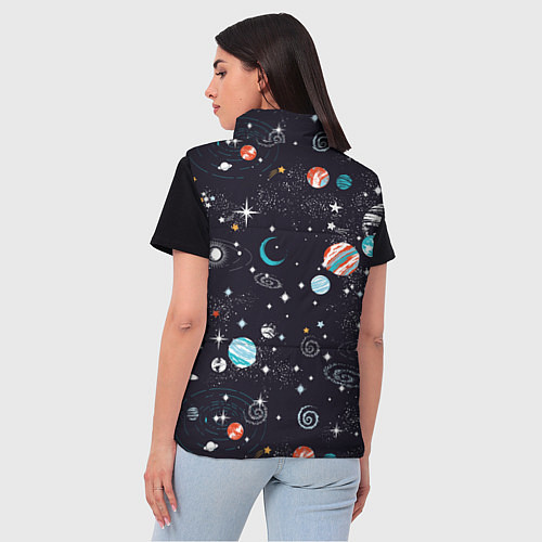 Женский жилет Загадочный космос / 3D-Черный – фото 4