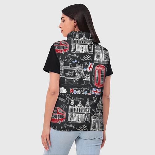 Женский жилет Привет Лондон / 3D-Черный – фото 4