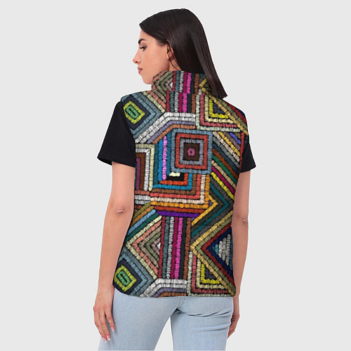 Женский жилет Этнический ковровый орнамент / 3D-Черный – фото 4