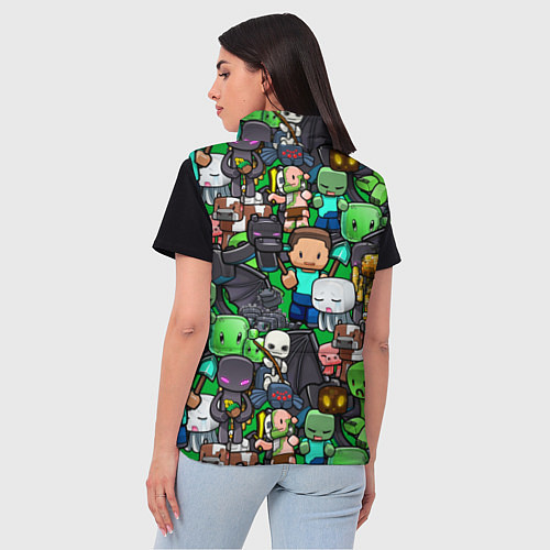 Женский жилет Жители Майнкрафт / 3D-Черный – фото 4
