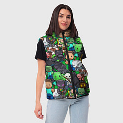 Женский жилет Жители Майнкрафт, цвет: 3D-черный — фото 2