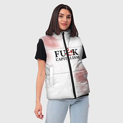 Женский жилет Не люблю капитализм!, цвет: 3D-светло-серый — фото 2