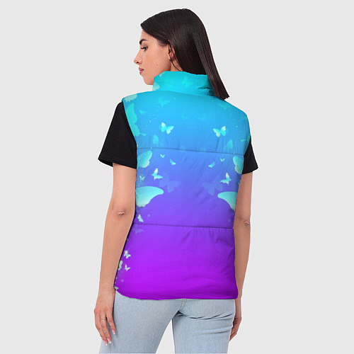 Женский жилет BTS: Violet Butterflies / 3D-Светло-серый – фото 4