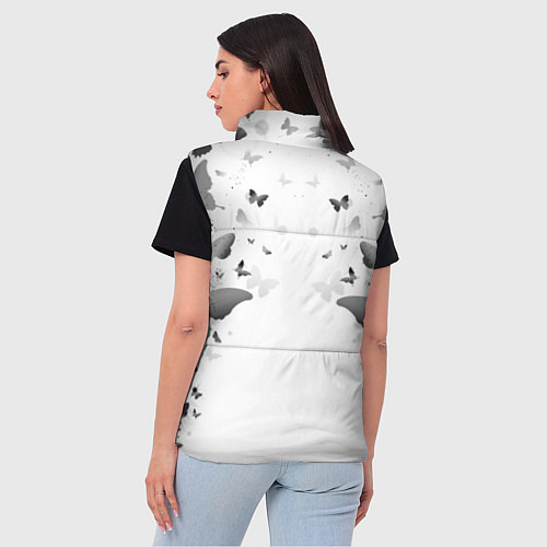 Женский жилет BTS: Grey Butterflies / 3D-Черный – фото 4