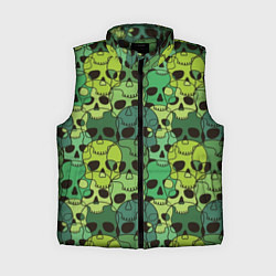 Женский жилет Зеленые черепа - паттерн