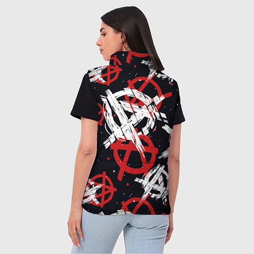 Женский жилет Анархия - паттерн / 3D-Черный – фото 4