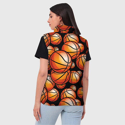 Женский жилет Баскетбольные яркие мячи / 3D-Черный – фото 4
