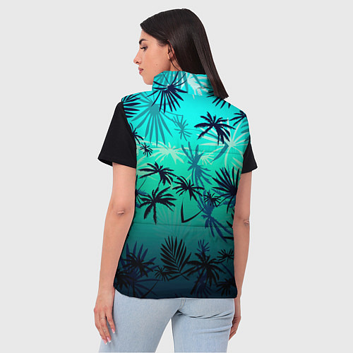 Женский жилет GTA пальмы / 3D-Черный – фото 4