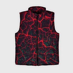 Женский жилет Молнии красные абстрактные, цвет: 3D-черный