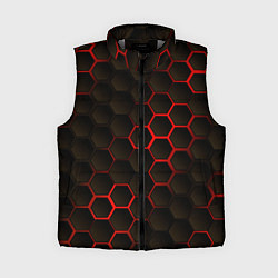 Женский жилет Соты объемные с красным свечением