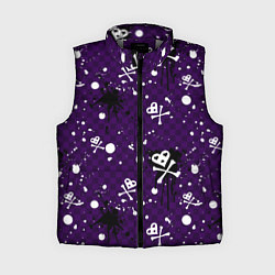 Женский жилет Эмо 2007 фиолетовый фон, цвет: 3D-светло-серый