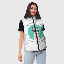 Женский жилет Лама не хочет твоей драмы, цвет: 3D-красный — фото 2