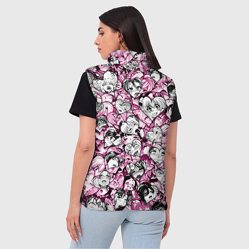 Женский жилет Ahegao валентинки / 3D-Черный – фото 4