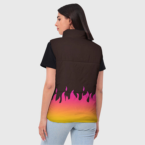 Женский жилет MY HERO ACADEMIA разноцветное пламя / 3D-Светло-серый – фото 4