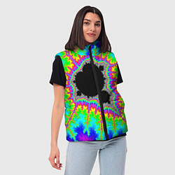 Женский жилет Фрактальная кислотная черная дыра - множество Манд, цвет: 3D-светло-серый — фото 2