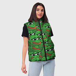 Женский жилет Pepe The Frog, цвет: 3D-черный — фото 2