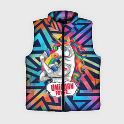 Женский жилет Unicorn Power Единорог, цвет: 3D-черный