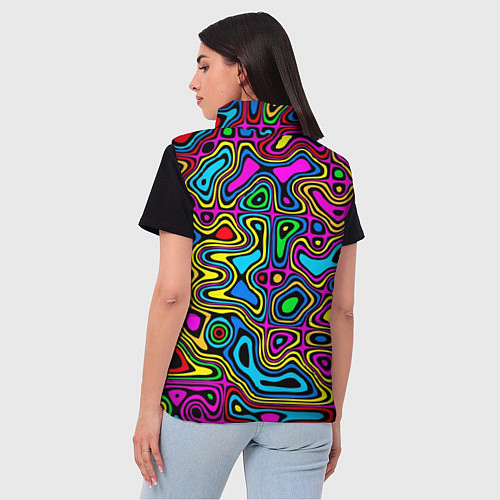 Женский жилет Психоделика / 3D-Черный – фото 4