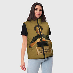 Женский жилет Есть в мире сердце, где живу я АСПушкин, цвет: 3D-черный — фото 2