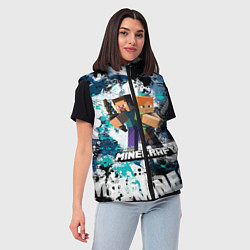 Женский жилет Minecraft Майнкрафт, цвет: 3D-черный — фото 2