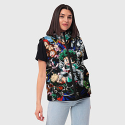 Женский жилет Моя геройская академия, цвет: 3D-черный — фото 2