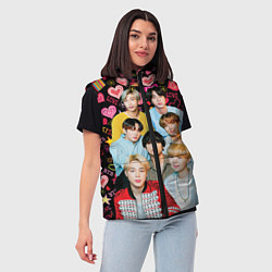 Женский жилет I Love BTS, цвет: 3D-черный — фото 2