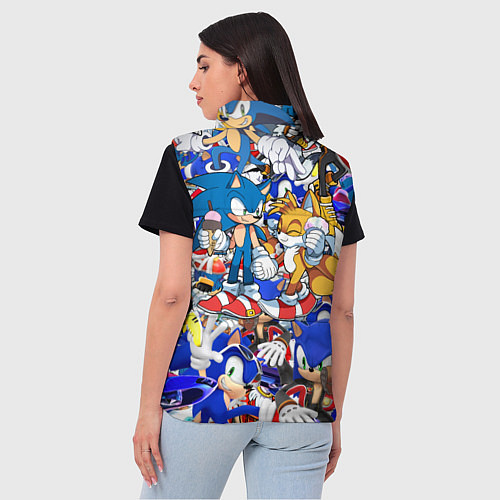 Женский жилет SONIC PATTERN / 3D-Черный – фото 4